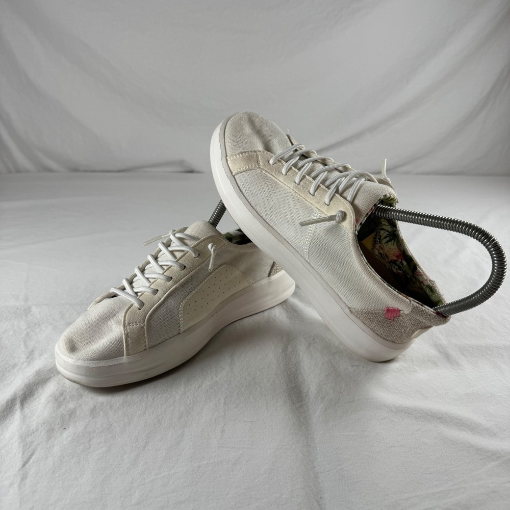 Hey Dude Women's Size 6 Coconut White Karina Canvas Lace Up Sneakers 40154-1JZ